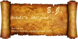 Bobák József névjegykártya